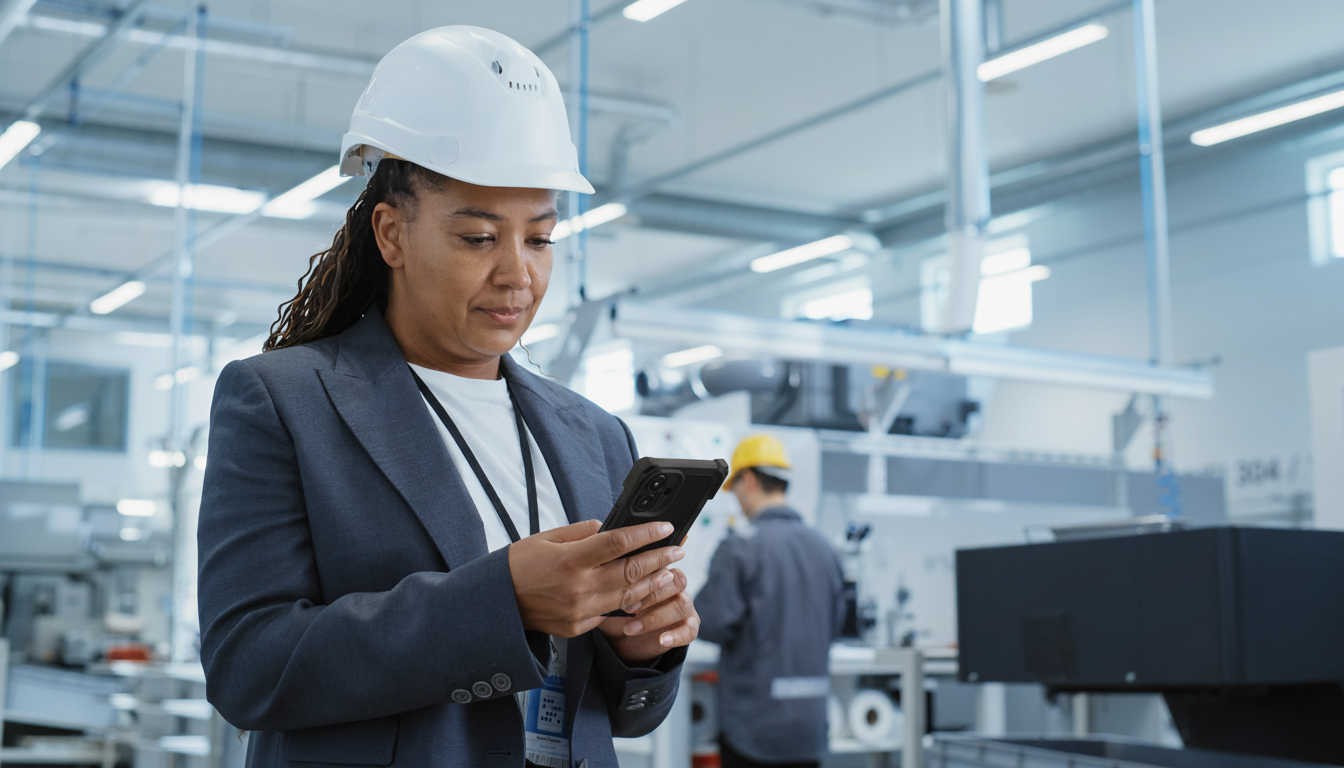 Manager using aXtion Edge iPhone 17 case 